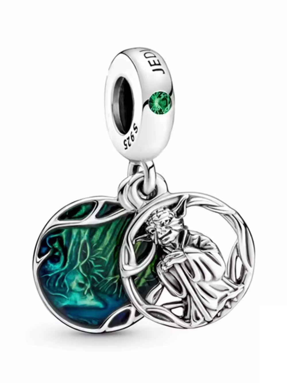 New Sterling Silver Star Wars Yoda Jedi Master Dangle Charm